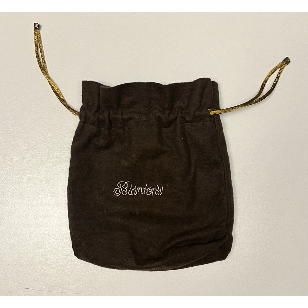 Blantons Bourbon Whiskey Drawstring Bag Brown Flannel Collectible Pouch Gold